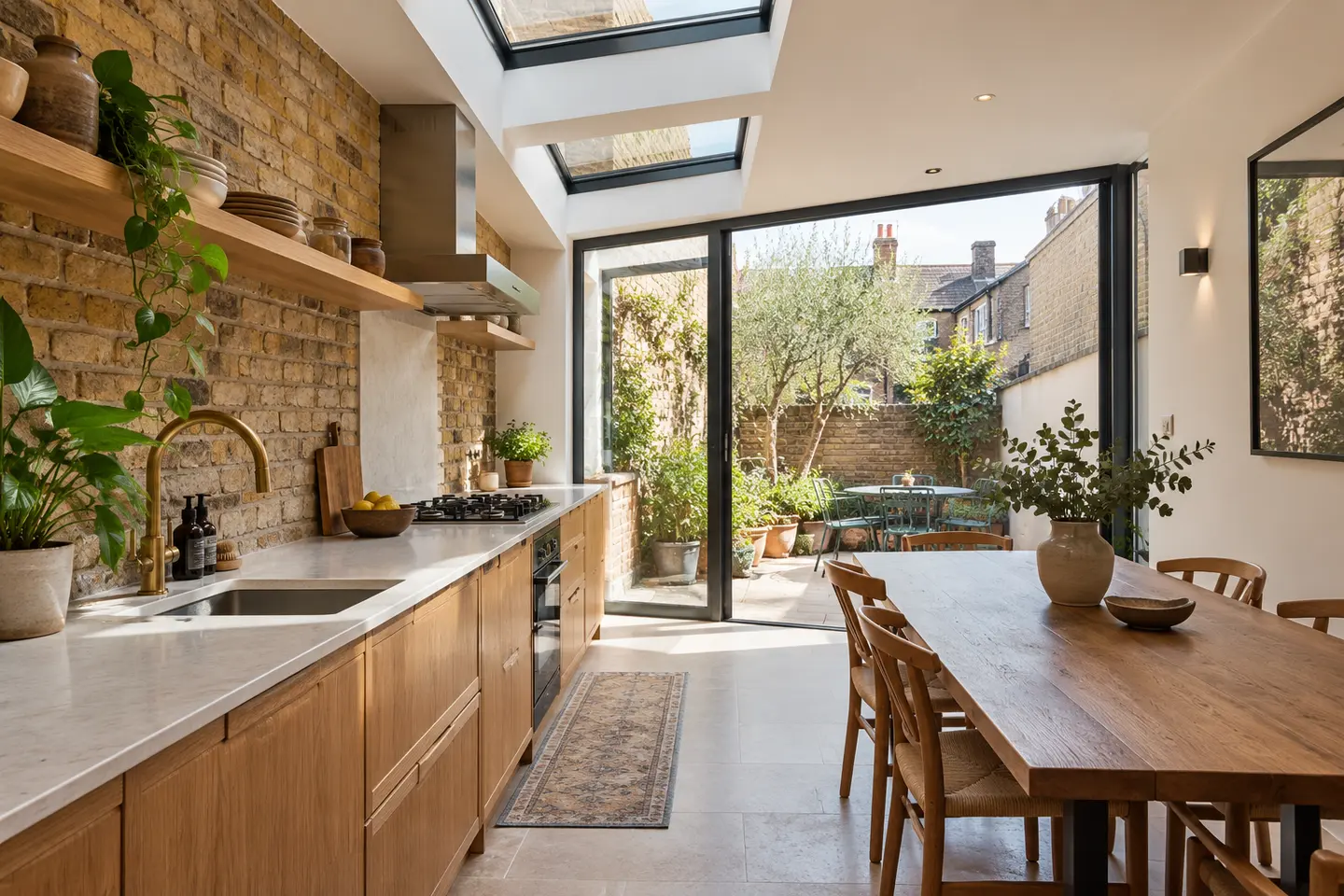 side return extension cost - bright modern kitchen created in a narrow side return